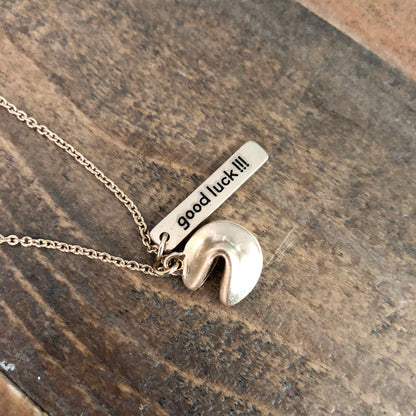 Fortune Cookie Charm Necklace - Good Luck