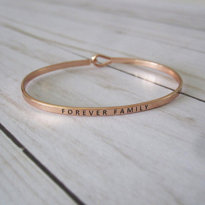 Adoption Day Forever Family Bracelet - Brass Inspirational Mantra