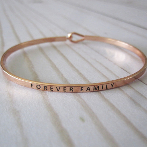 Adoption Day Forever Family Bracelet - Brass Inspirational Mantra