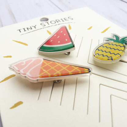 Flair Pins :: Ice Cream, Watermelon, Pineapple
