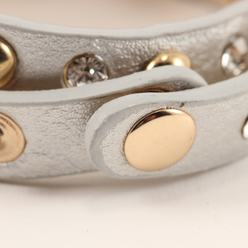 Chain and Studded Wrap Bracelet ~ Silver and Gold